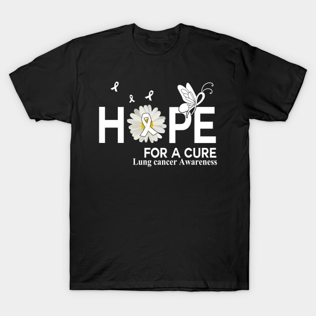 Hope For A Cure Butterfly Flower Lung cancer T-Shirt by HomerNewbergereq